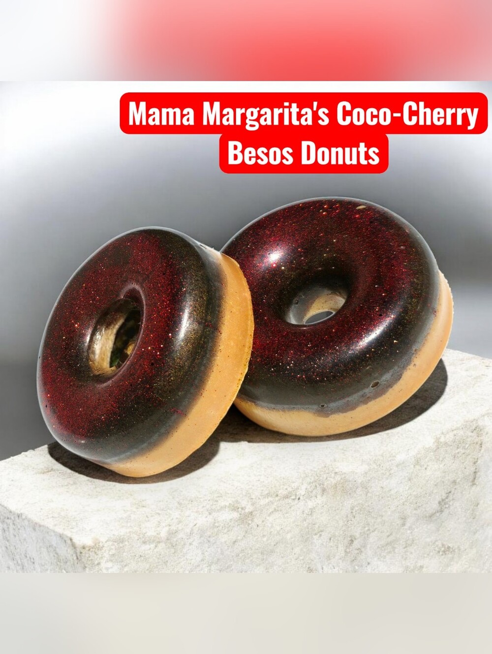 (6oz) 2 -Soap Donuts l Mama Margarita's Coco-Cherry Besos | Organic Vegan